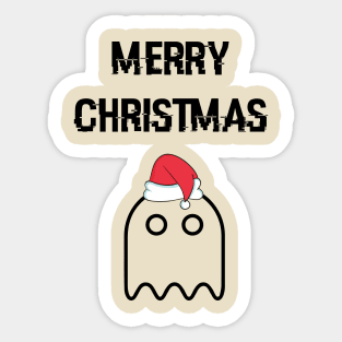 Pacman Ghost Merry Christmas Sticker